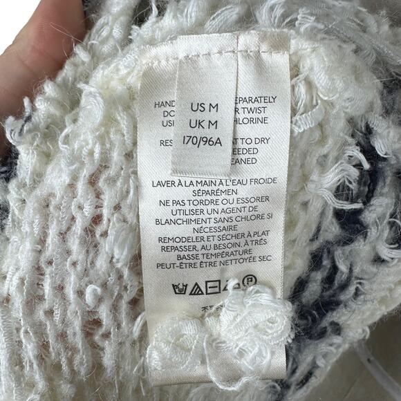 PILCRO Anthropologie Petra Feathered Sweater White Gray Knit Women's Size Medium - Picture 5 of 7